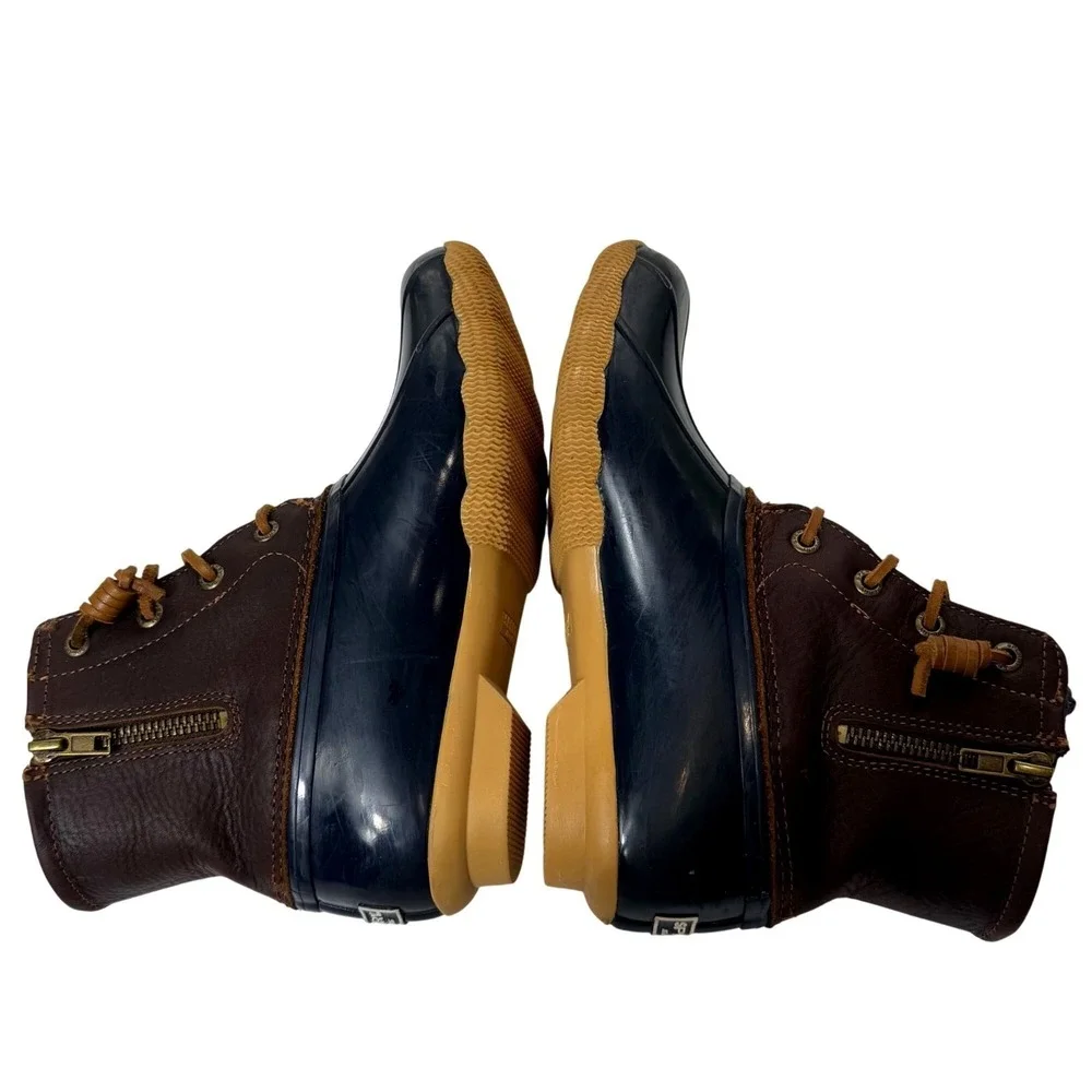Sperry‎ Saltwater Duck Boot Leather Navy Tan 5.5